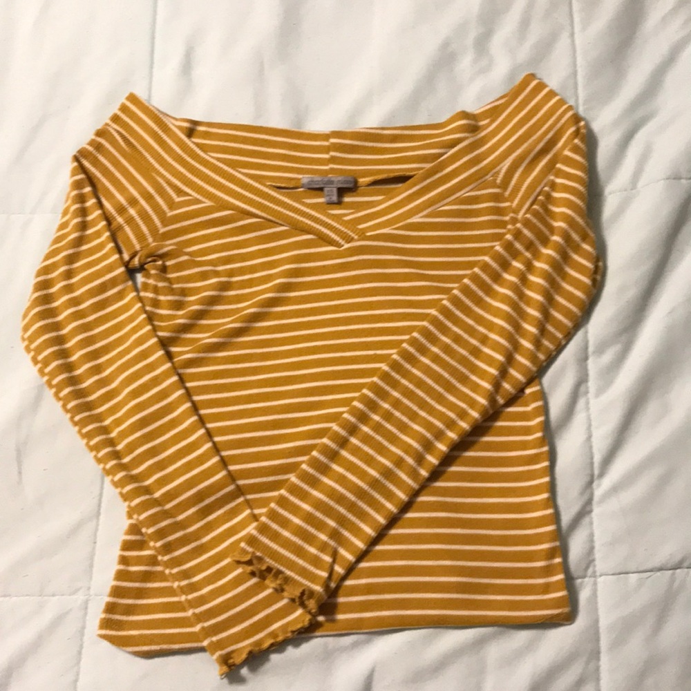 Striped off the shoulder top